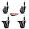 Service Caster 3.5'' Gray Poly Wheel Swivel 1'' Expanding Stem Caster Set 2 Brakes, 4PK SCC-EX20S3514-PPUB-2-PLB-2-1 - alternate 3
